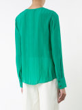 lace-up neck blouse