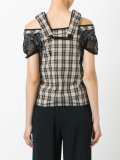 fitted plaid blouse