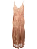 pleated lace dress