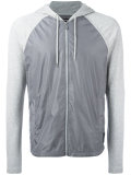 contrast-panel hooded sweatshirt