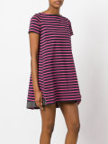 striped A-line dress
