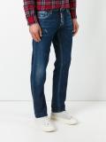 Slim stitch distressed jeans