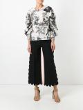 escalloped cropped flared trousers