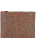 top zip flat clutch