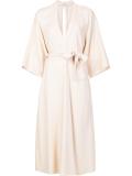 V-neck belted dress