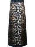 leopard print A-line skirt