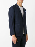 notched lapel check blazer