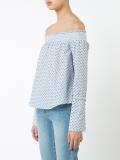 dots print off-shoulders blouse