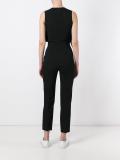 ruffled detail V-neck jumpsuit