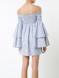 ruffled striped off-shoulders dress