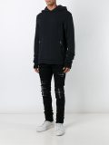 distressed zip hoodie
