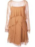 raw edge layered dress