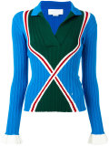 ribbed collar jumper 