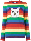 cat rainbow stripe intarsia sweater