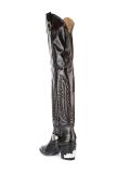 embossed thigh high boots