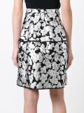 metallic floral skirt