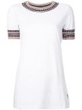 geometric collar embroidery T-shirt