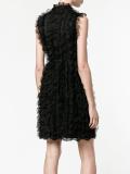 sleeveless ruffled lace dress