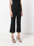 cropped tailored flare trousers