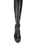 smocked thigh high boots