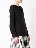 flower cuff boatneck blouse