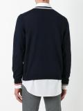 openwork V-neck jumper