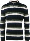 striped half-zip jumper
