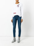 cut-out hem patch sweatshirt
