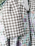 one-shoulder diamond print gingham dress 