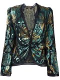 gathered jacquard blouse 
