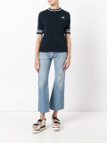 patch figure ribbed sweatshirt 