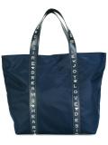 embossed leather strap tote bag