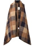 sleeveless check poncho