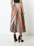 striped A-line skirt