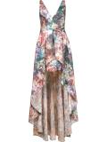 printed high low gown 
