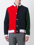 colour block varsity style bomber jacket