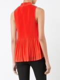 high neck ruffled blouse