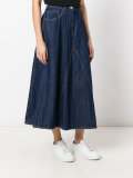 crumpled raw washed open weave midi skirt