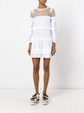 mesh overlay ruffle dress
