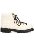 quilted lace up ankle boots