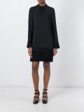 pleated detailing shift dress