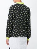 contrast cuff printed shirt