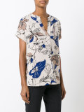 floral V-neck blouse 