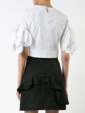 ribbon sleeve crop top
