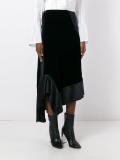 velvet draped asymmetric skirt