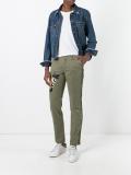 'look' patch slim-fit trousers