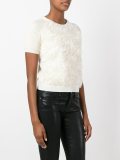 textured front panel knit top