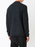 waffle knit crew neck jumper