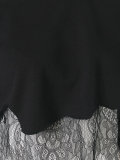 lace hem cropped blouse 