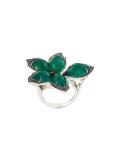 agate and diamond flower ring